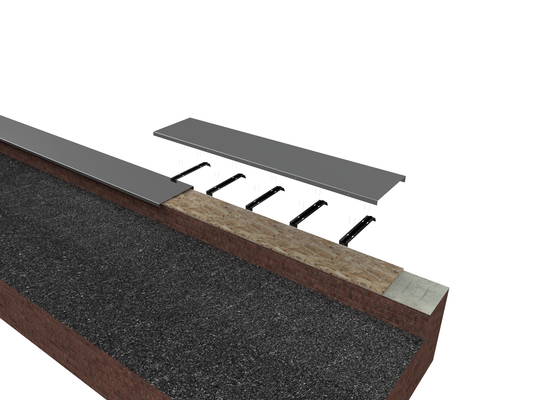 Aluminium coping system on brick parapet wall