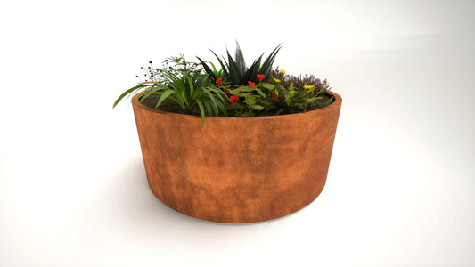 Henley - Corten Steel Cylindrical Planter