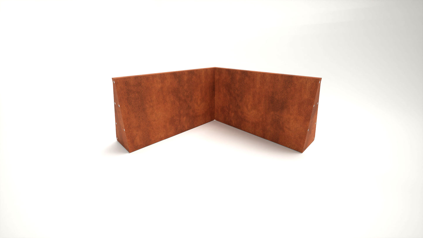Brampton Modular Corner - Corten Steel Planter