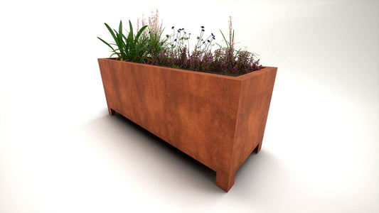 Arden Trough - Corten Steel Planter With Feet