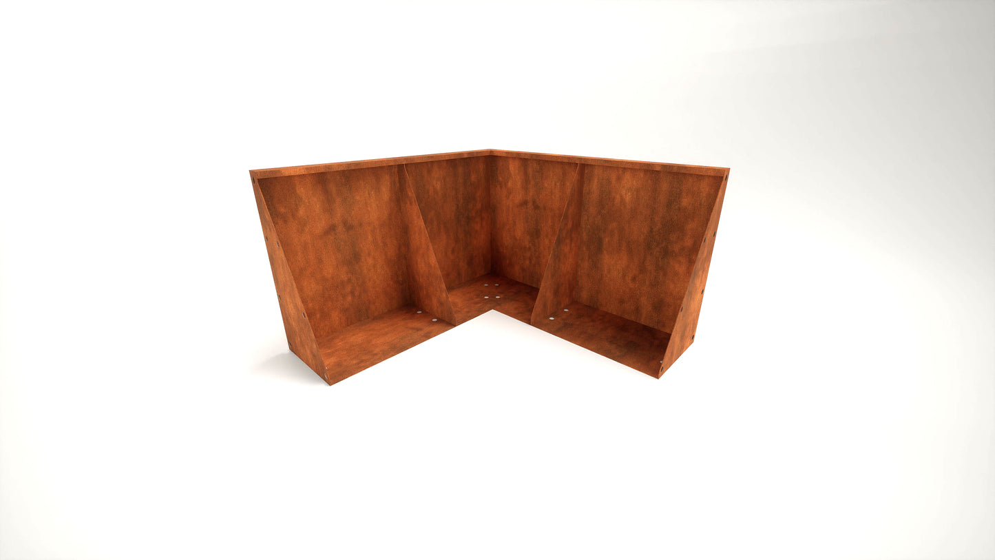 Brampton Modular Corner - Corten Steel Planter