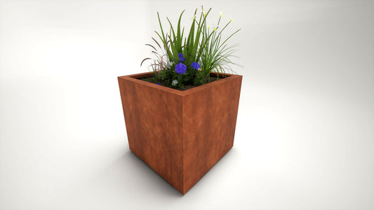 Arden Cube - Corten Steel Planter