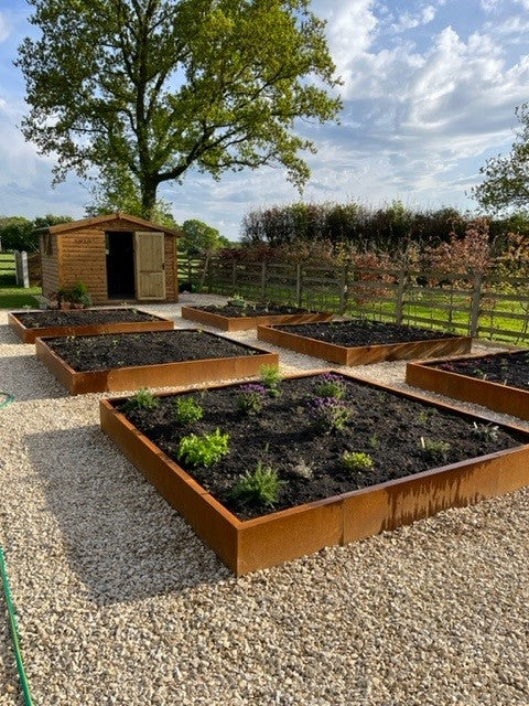 Brampton Modular Corner - Corten Steel Planter