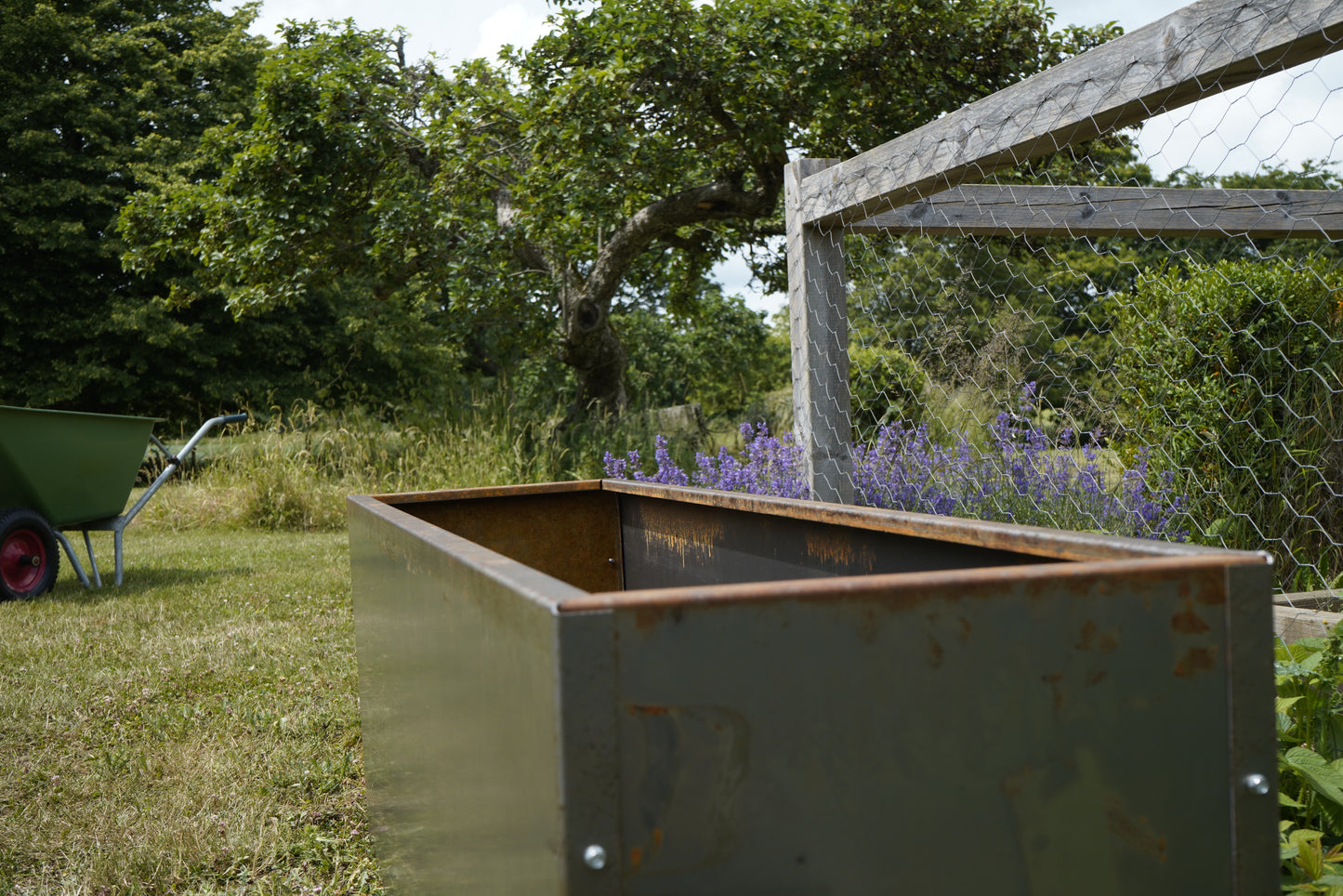 Corten Trough Planter - Externally Fixed