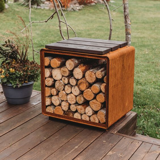 Corten firewood online storage