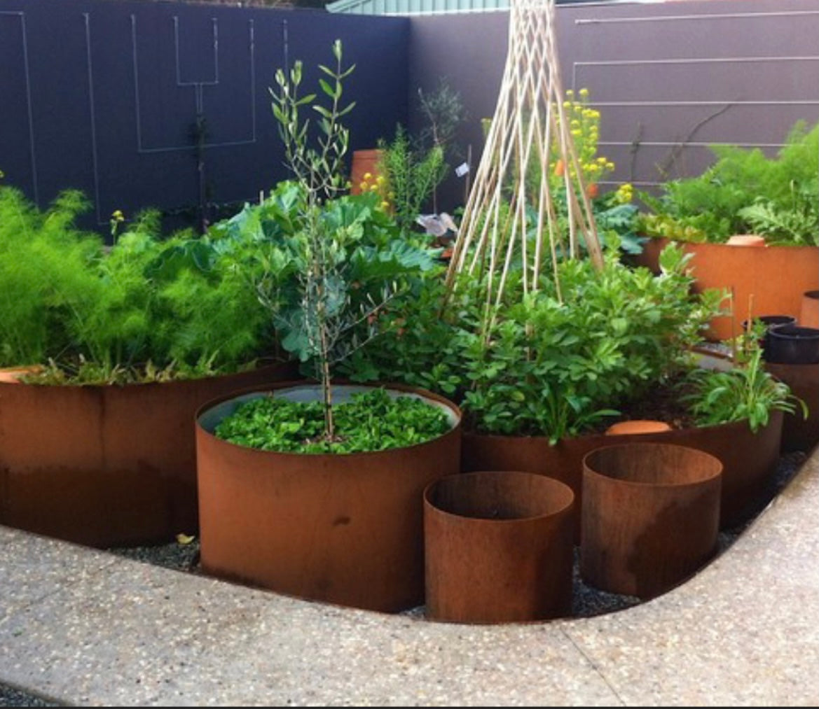 Hampton - Corten Steel Bottomless Cylindrical Planter