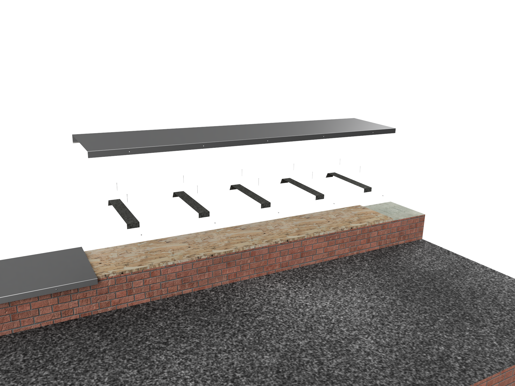 3D render of a coping system