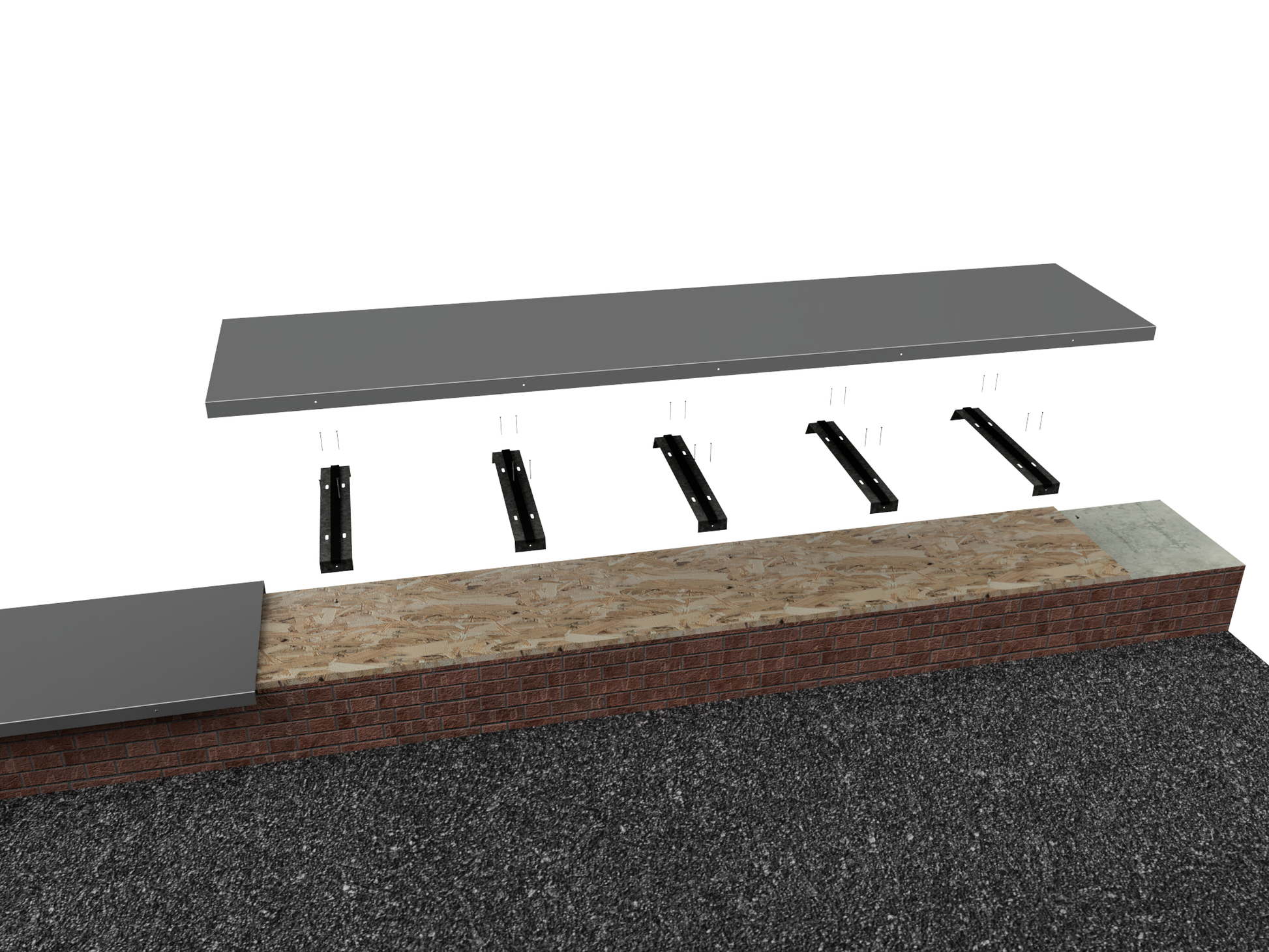 exploded aluminium coping system diagram