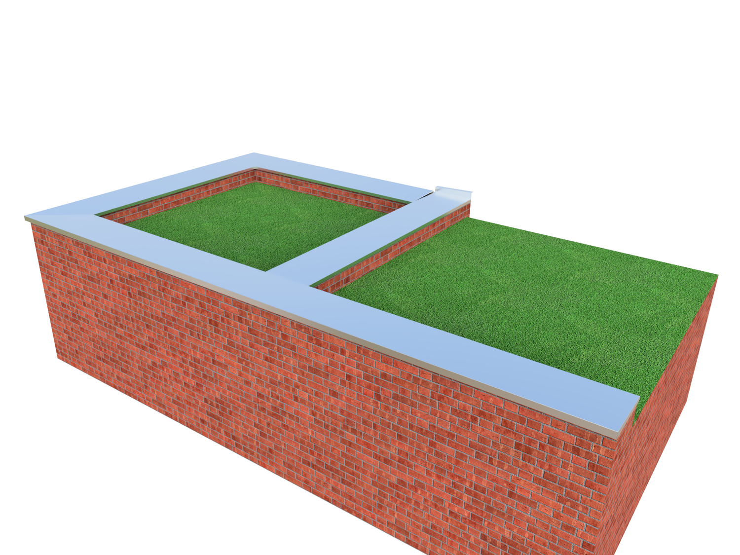 Aluminium Coping system CAD layout drawing, axonometric drawing