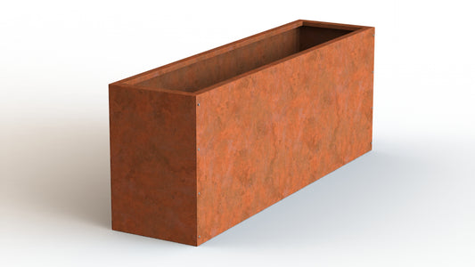 Corten Trough Planter - Externally Fixed