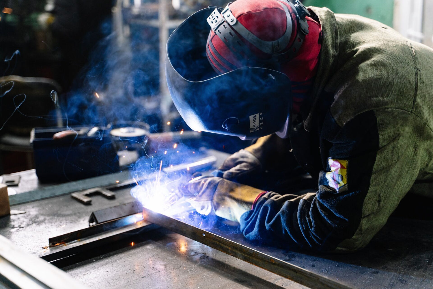 Sheet metal worker welding in our factory, sheet metal fabrications